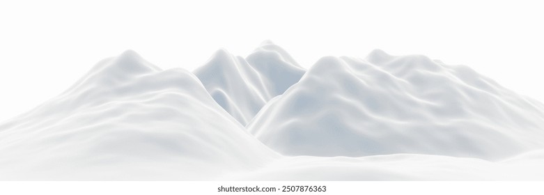 3D snowy mountain. Snow terrain. - Powered by Shutterstock