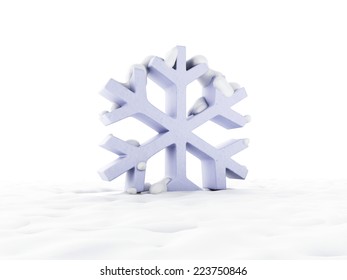 3d Snowy Snowflake Icon