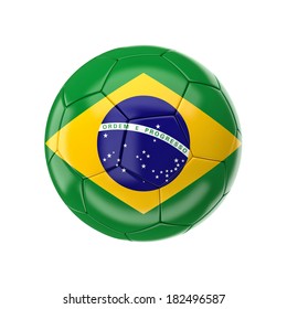 3d Soccer Ball With Brazil Flag