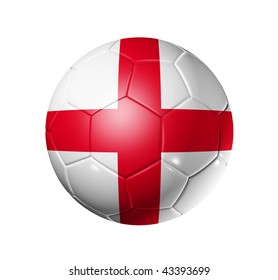 3D soccer ball with England team flag, world football cup 2014. isolated on white with clipping path