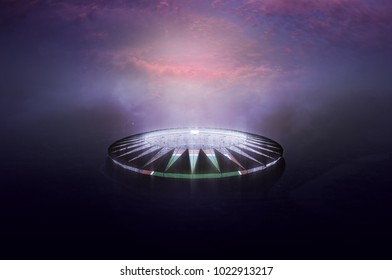 3d soccer stadium high angle view