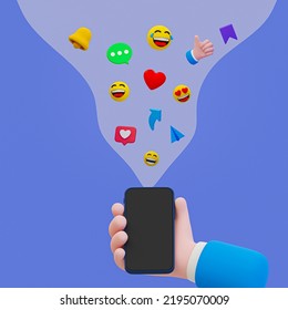 3d Social Media Emoji Online Chatting Stock Illustration 2195070009 ...