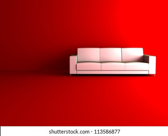 3d sofa in red room