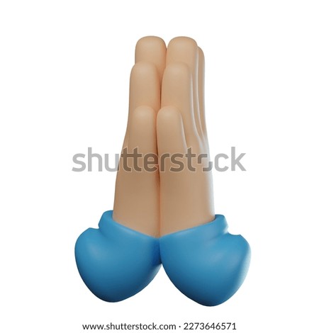 3D Sorry Hand Gesture Isolated Icon Illustration Render