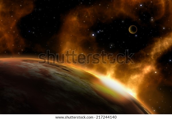 planets in 3d space background