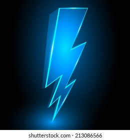 3D Sparkling Lightning Bolt Abstract Background Illustration