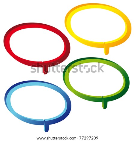 3d speach bubble set