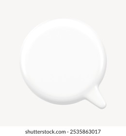 3D speech bubble badge, circle shape graphic Cute 3D illustration of speech bubble, communication.