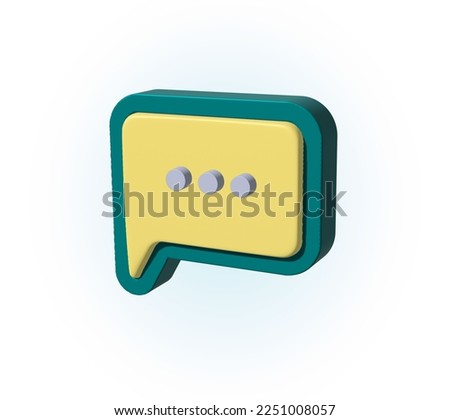 3D speech bubble with dots for chat comic, online social conversation comment 3d concept, emoji message, speech icon, chat with social media. 3d bubble speak render illustration