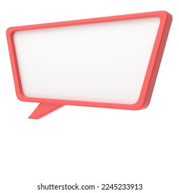 3D speech bubble. Text box. Text area.