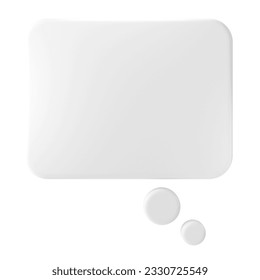 3D speech bubble. Text box. Text area.