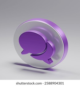 3D Speech Bubbles Comment icon on isolated background