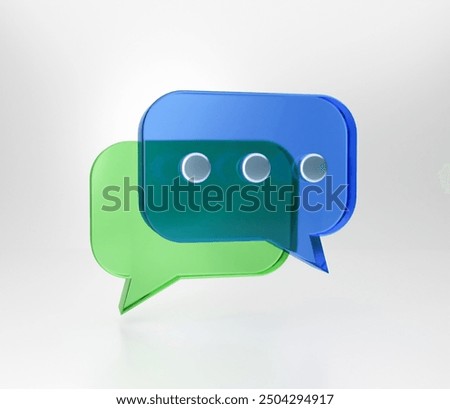 3D speech bubbles symbol for chat on social media icon isolated on background.