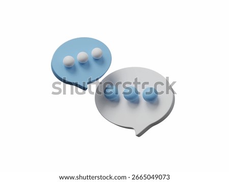 3D speech bubbles talk or comment sign symbol for chat on social media icon isolated on white background. Creative concept idea social network. Communication concept. 3d rendering illustration