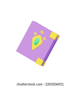 3D Spell Book Icon Illustration Render