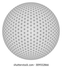 3d sphere with flower of life sign
