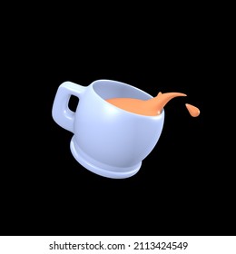 3d Spilled Drink Icon Concept