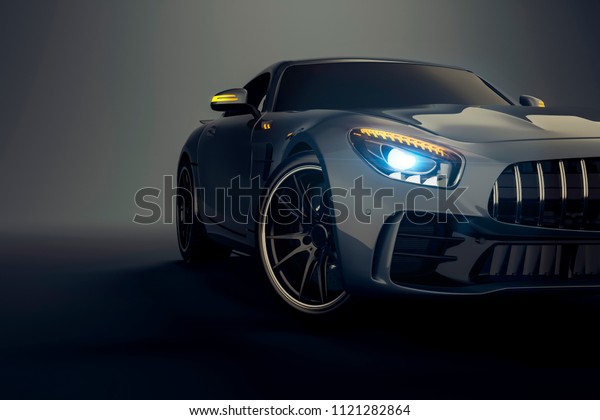 3d sport car, studio\
render