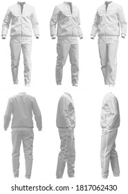 3D Sport Tracksuit Template For Design On A White Background