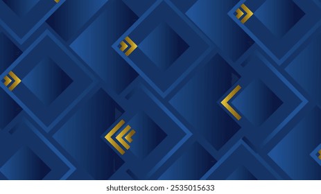 3d square geometric shapes blue and gold colors, mosaic shapes pattern. Futuristic illustration design for wallpaper, banner, poster. Abstract blue background. - Powered by Shutterstock