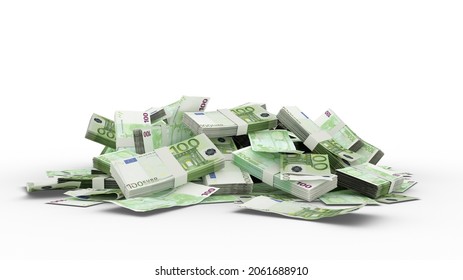 3D Stack of 100 Euro notes