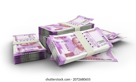 3D Stack of 2000 Indian rupee notes