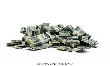 3D Stack of 2000 Jamaican dollar notes