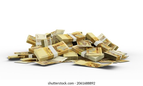 3D Stack Of 500 CFA Franc Notes