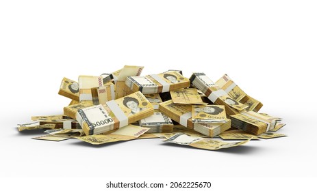 3D Stack of 50000 Korean won notes