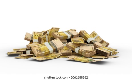 3D Stack Of 50000 Ugandan Shilling Notes