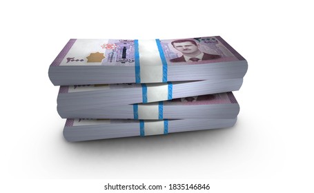 3D Stack Banknote of 2000 Syria Pound Money