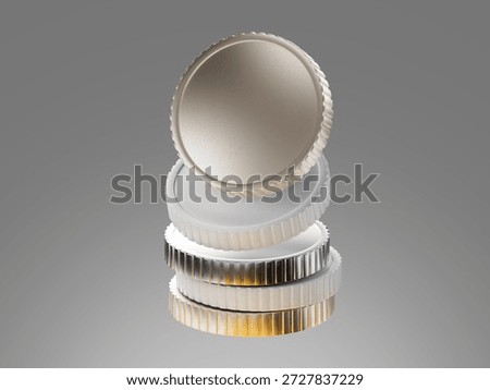 3D stack of coins representing capital accumulation and diversified financial asset management