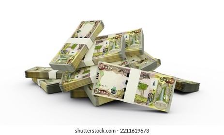 3D Stack Of Iraqi Dinar Notes