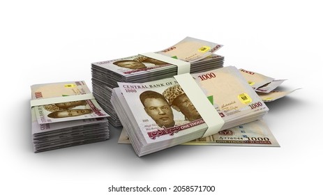 3D Stack Of Nigerian Naira Notes