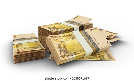 3D Stack Of Ugandan Shilling Notes