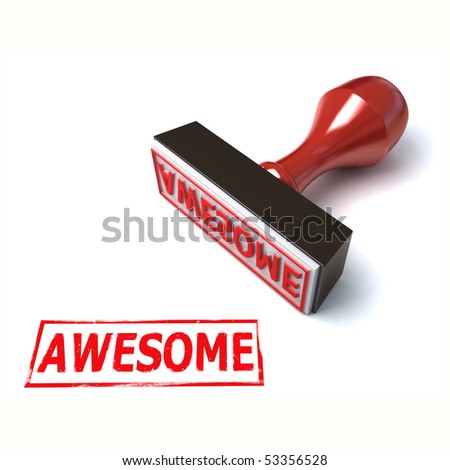 3d stamp awesome