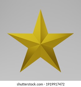 3d Star Photo In Gold Color