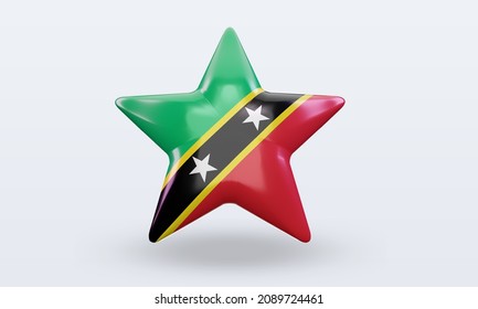 3d star St Kitts and Nevis flag rendering front view - Powered by Shutterstock