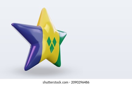 3d star St Vincent and the Grenadines flag rendering left view - Powered by Shutterstock