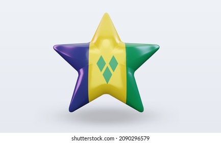 3d star St Vincent and the Grenadines flag rendering front view - Powered by Shutterstock