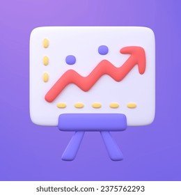 3D statistical data presentation icons. Office business elements with clipping path.