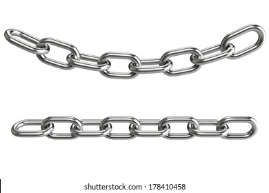 3d steel chain white background