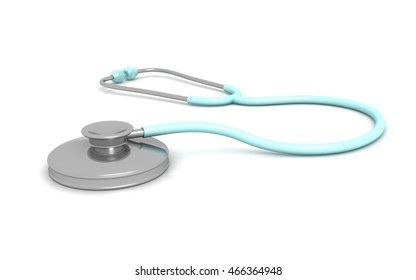 3D Stethoscope On A White Background