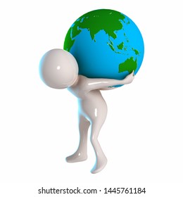 3d Stickman Globe Stock Illustration 1445761184 | Shutterstock