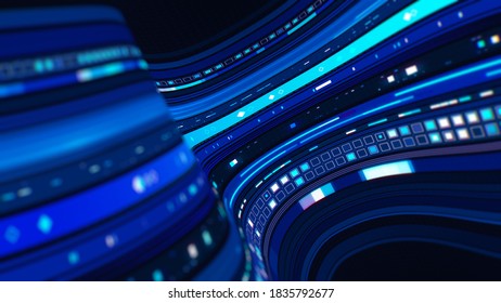 3D Streaming Digital Database of Technology Background Loop