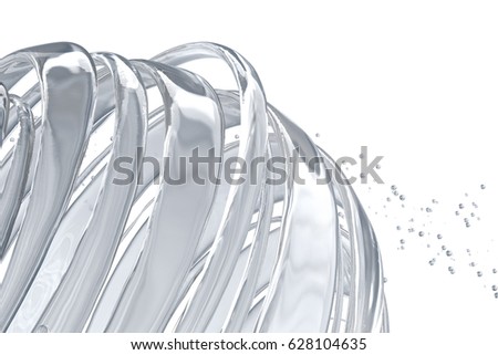 3D striped decorative balls. Abstract 3d illustration. Glass