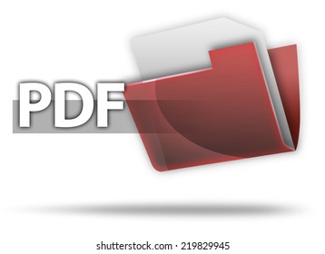 3D Style Folder Icon with PDF wording