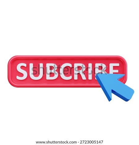 3D Subscribe Button Action Media Engagement Icon