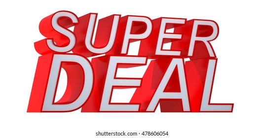 3D super deal word on white isolated background - Shutterstock ID 478606054