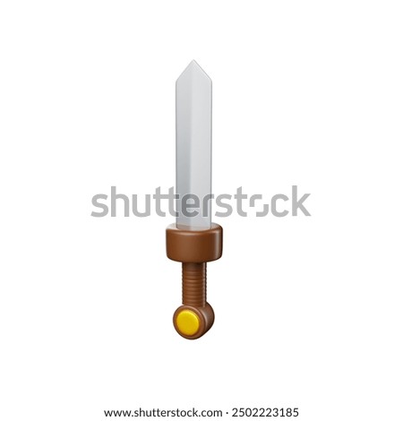 3D sword vector game, pirate fantasy RPG weapon icon kit, medieval knife cartoon assets. Vintage Viking axe, iron golden handle, shiny steel sharp blade, warrior sabre. ancient fantasy game 3d